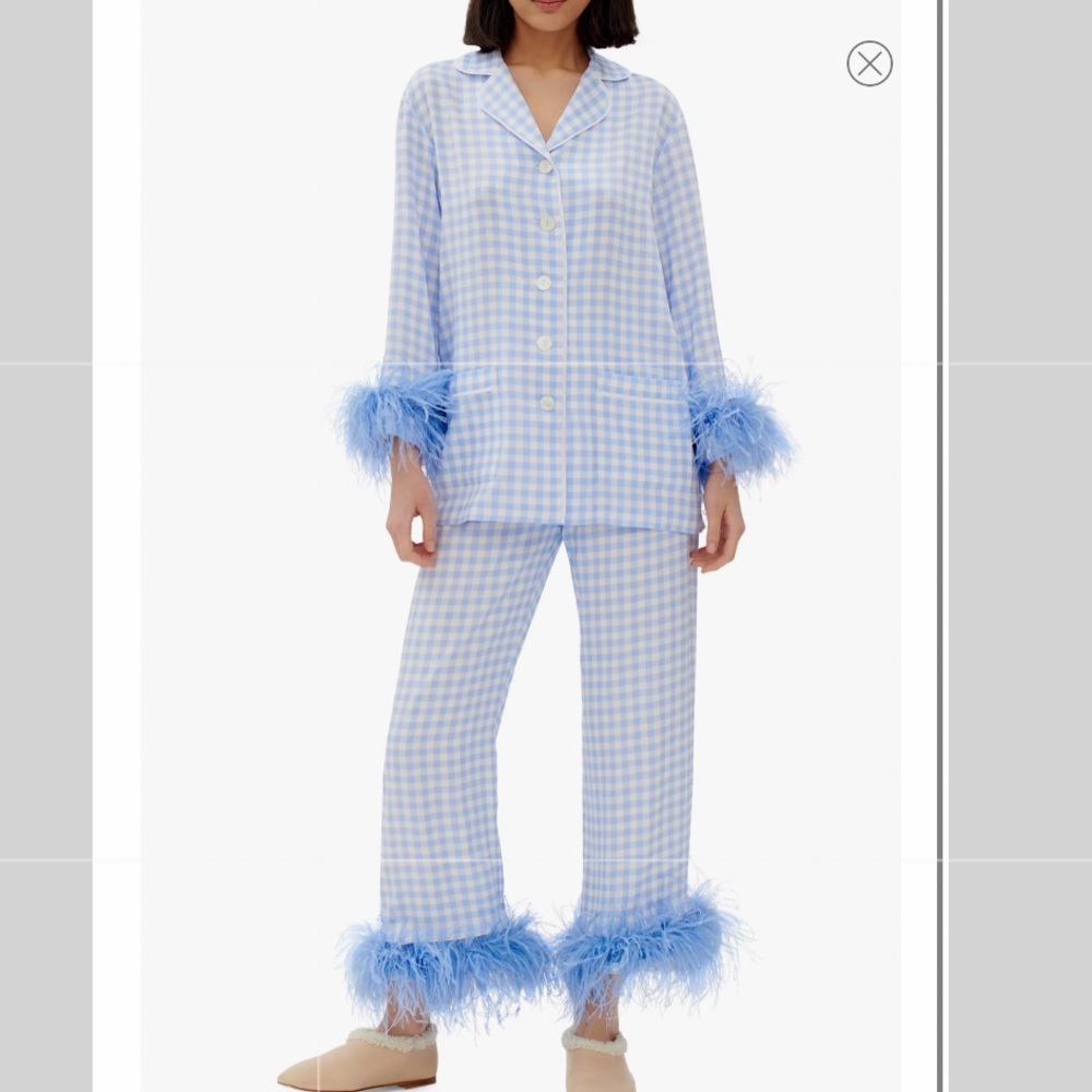 SLEEPER blue gingham pajamas